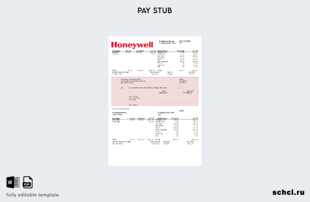 цифровая загрузка шаблона платежной квитанции компании конгломерата Honeywell в 
